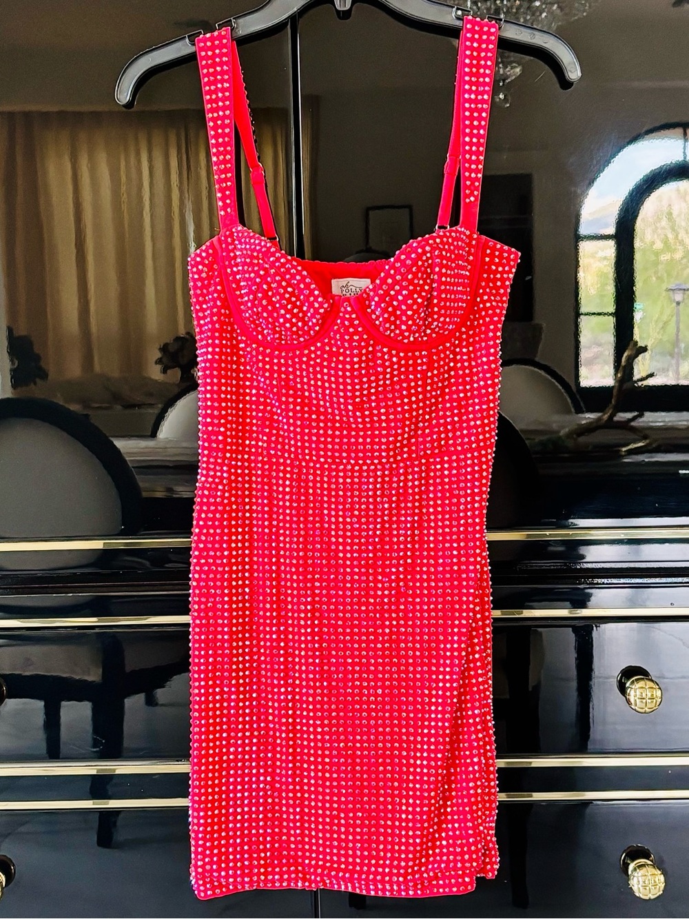 Oh Polly Ines Fire Red Embellished Sweetheart Corset Mini Homecoming Dress - Picture 2 of 15